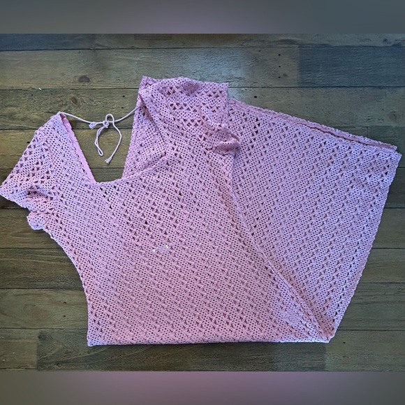 O’NEILL  Womens Pink Dress Nina Midi Crochet Lace Cover Up Beach - Picture 6 of 14